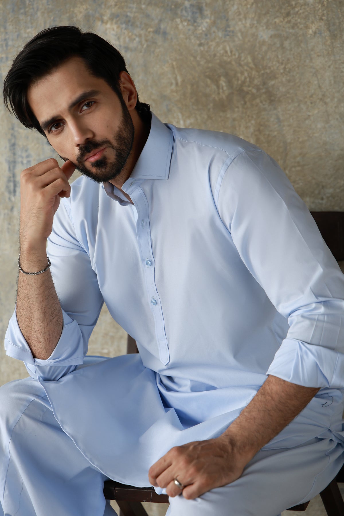 SKYBLUE 100% COTTON FABRIC SHALWAR QAMEEZ