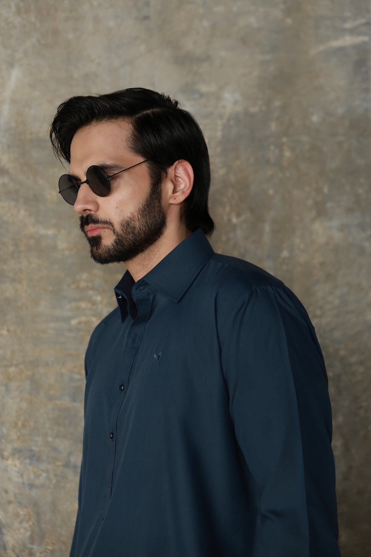 BLUE TEXTURED FABRIC SHALWAR QAMEEZ