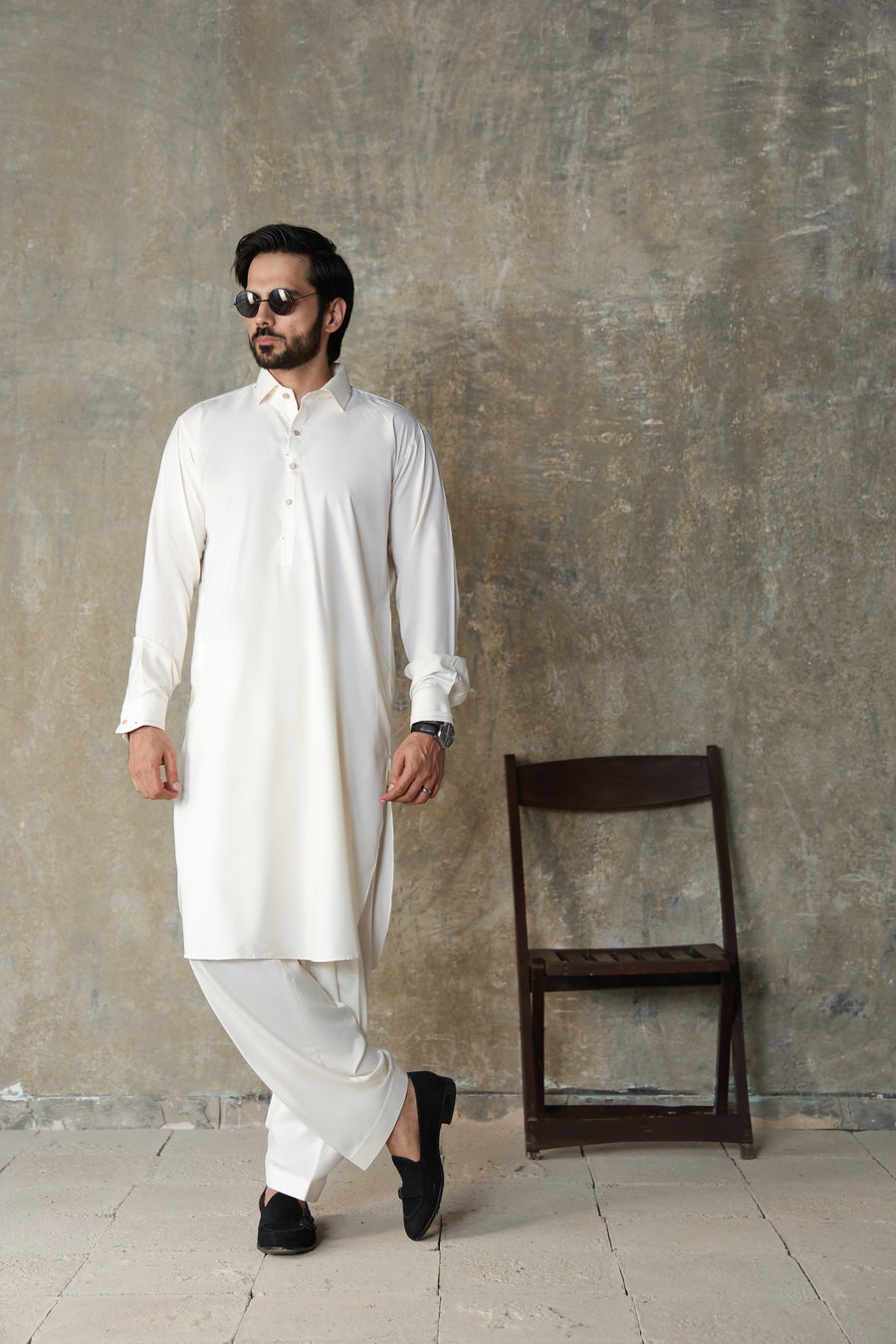 CREAM PREMIUM BOSKI FABRIC SHALWAR QAMEEZ