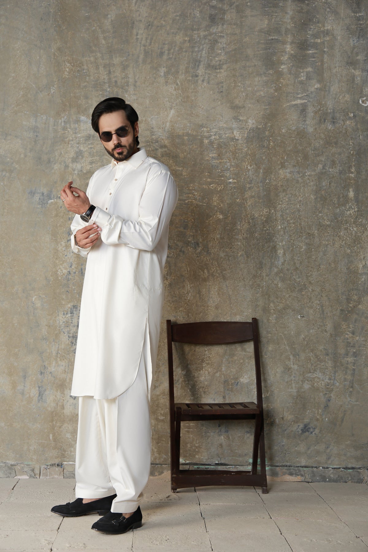 CREAM PREMIUM BOSKI FABRIC SHALWAR QAMEEZ