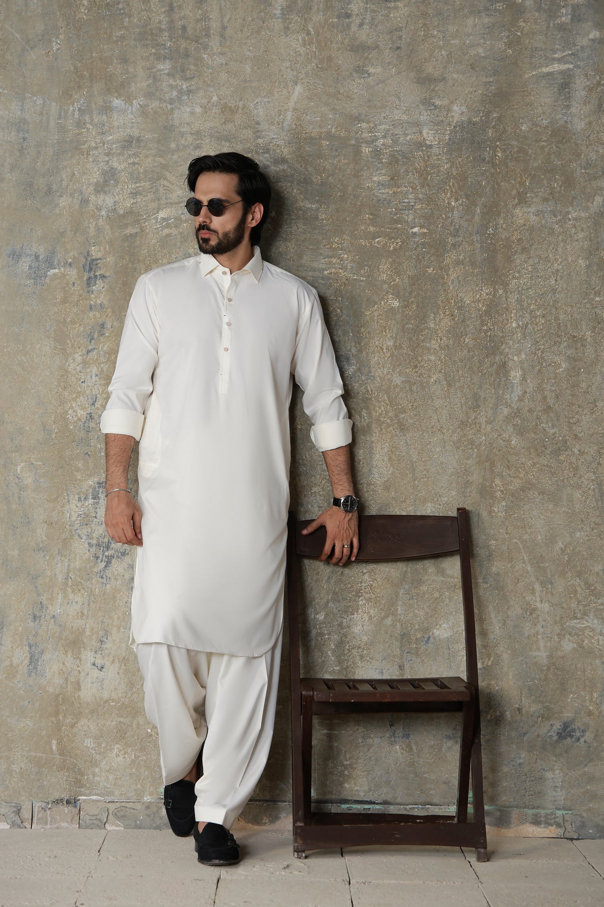 CREAM PREMIUM BOSKI FABRIC SHALWAR QAMEEZ