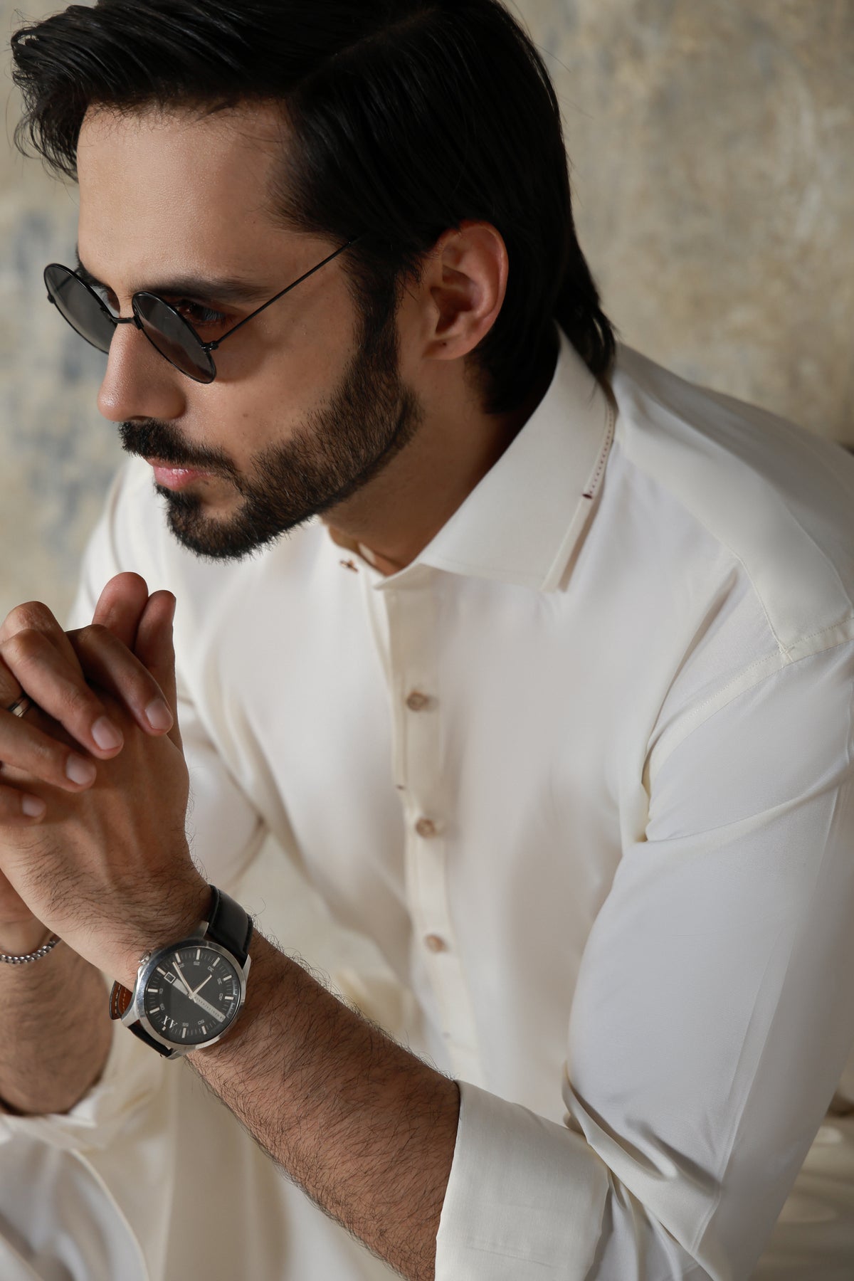 CREAM PREMIUM BOSKI FABRIC SHALWAR QAMEEZ
