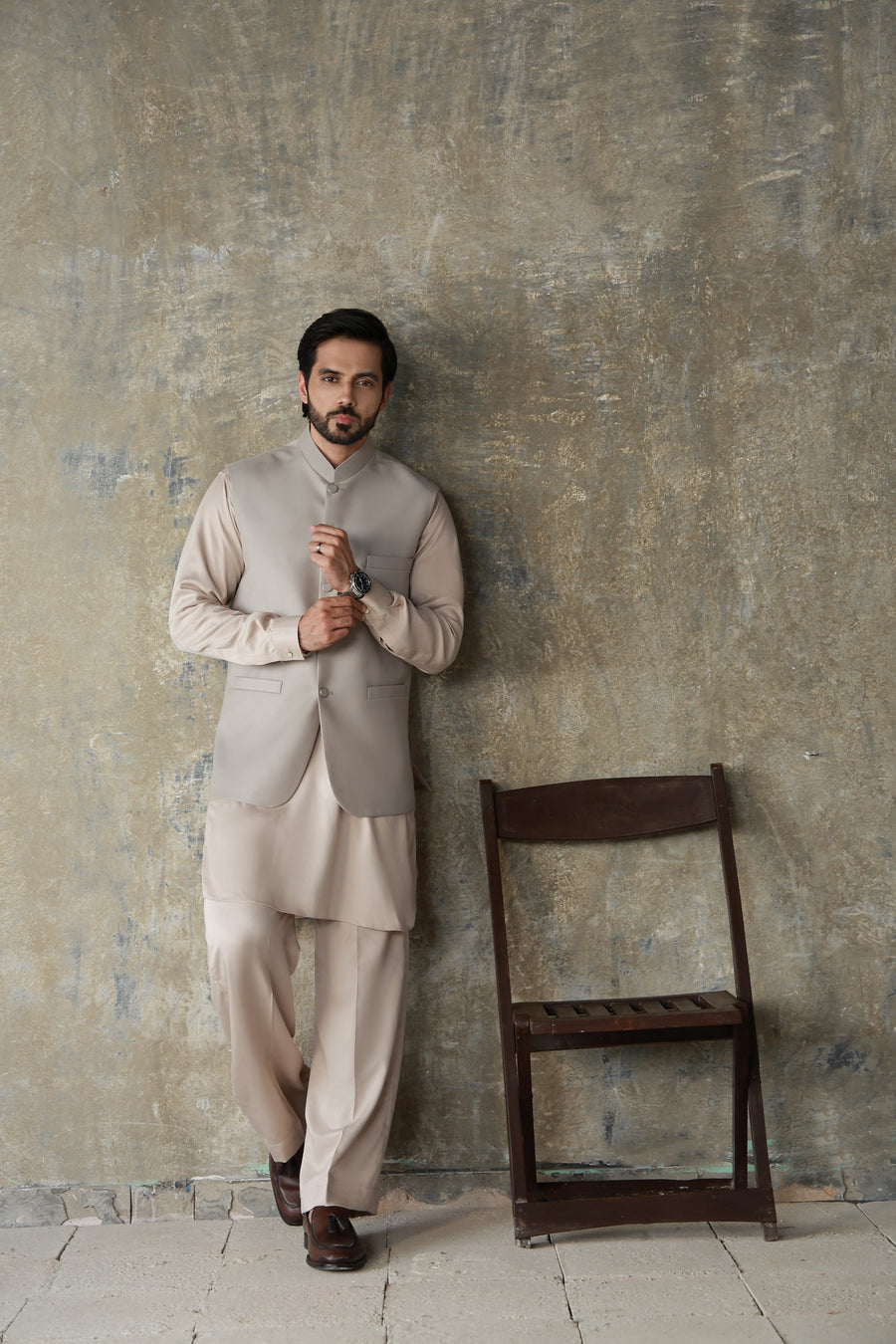 WAIST COAT RK PLAIN FAWN COLOUR