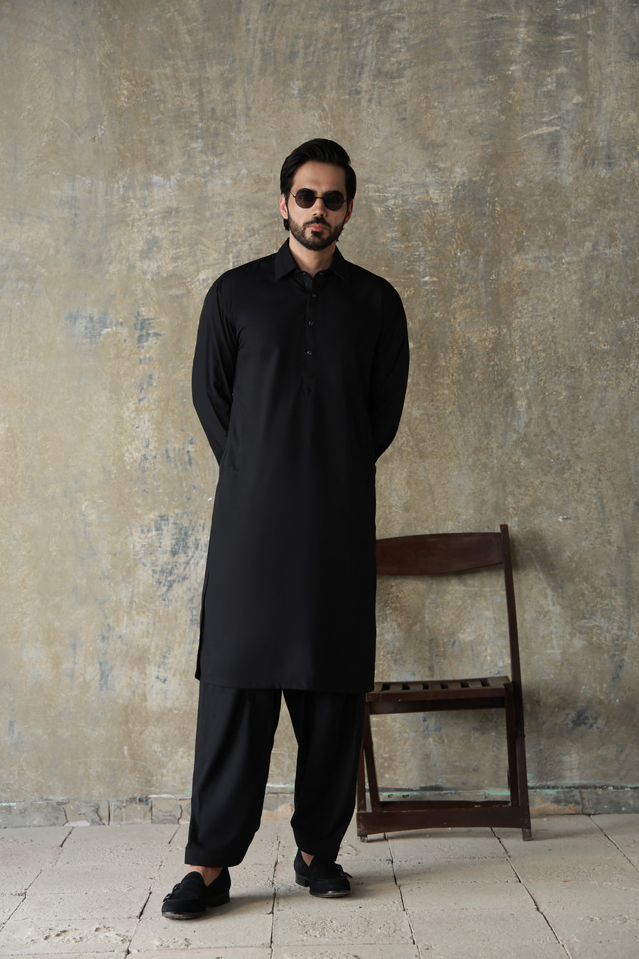BLACK PREMIUM WASH N WEAR FABRIC SHALWAR QAMEEZ