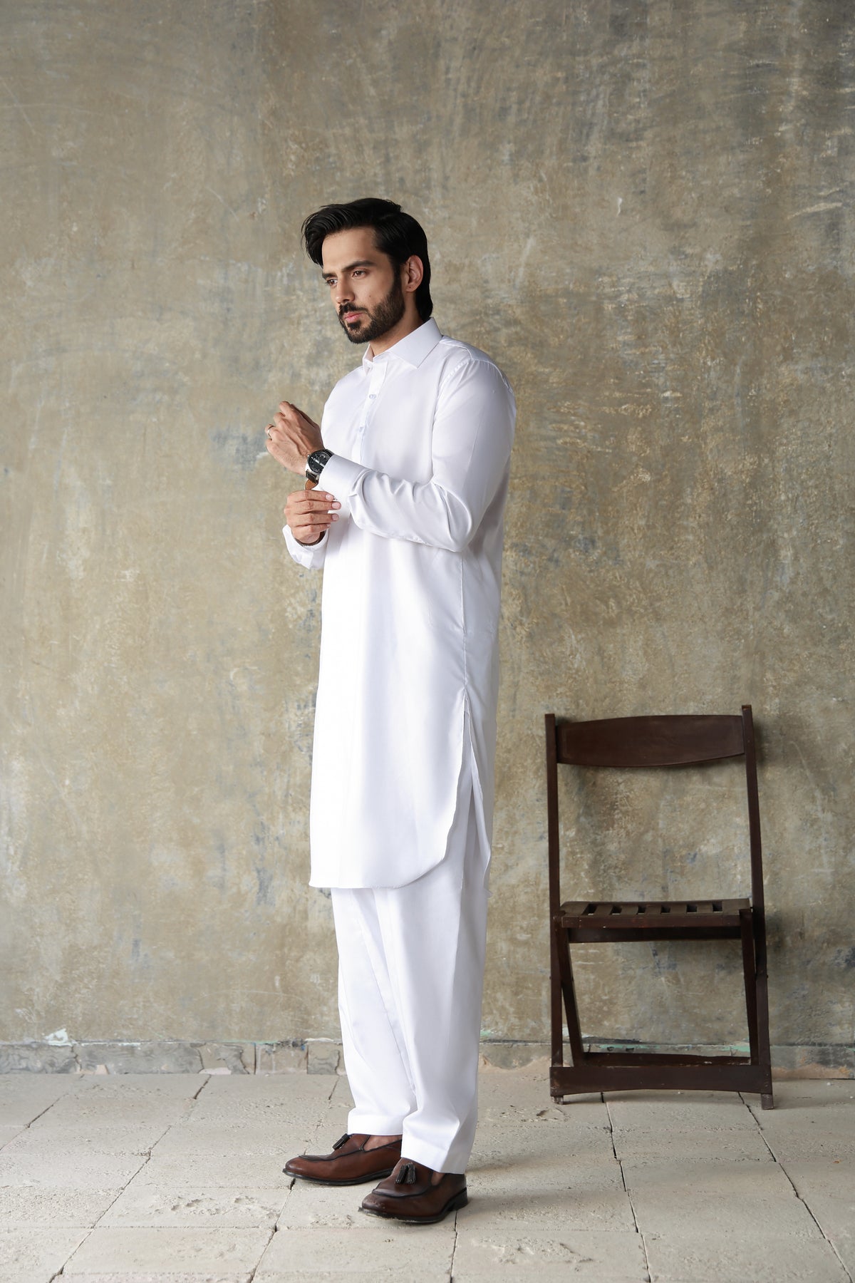 WHITE 100% COTTON FABRIC SHALWAR QAMEEZ