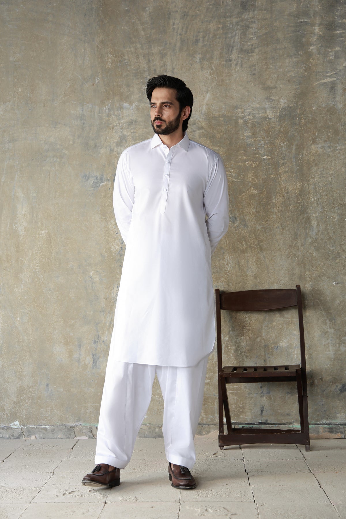 WHITE 100% COTTON FABRIC SHALWAR QAMEEZ