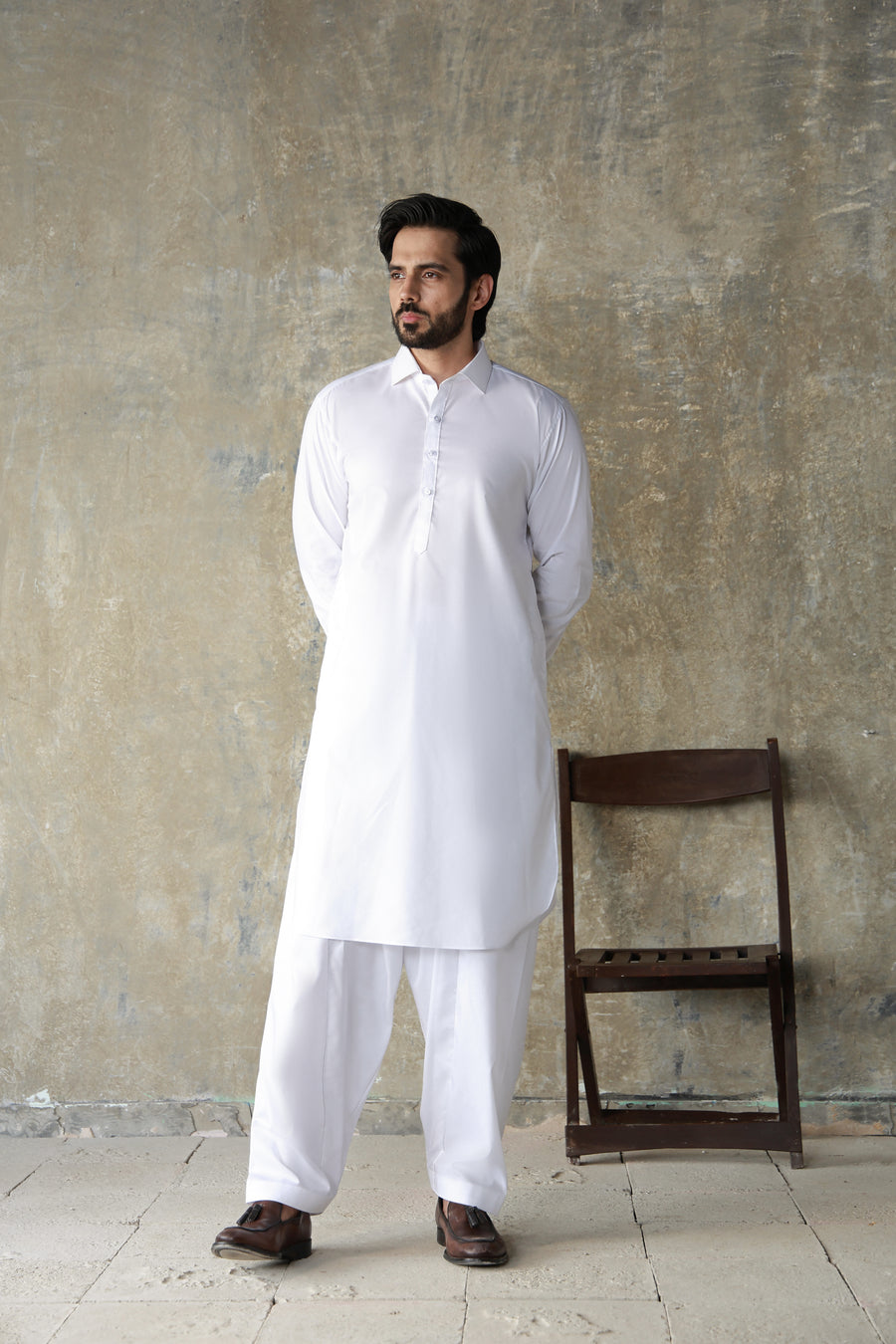 WHITE 100% COTTON FABRIC SHALWAR QAMEEZ