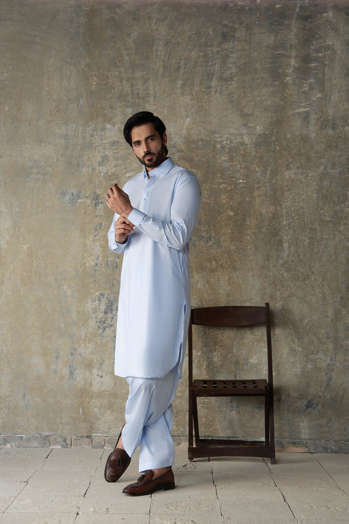 SKYBLUE 100% COTTON FABRIC SHALWAR QAMEEZ