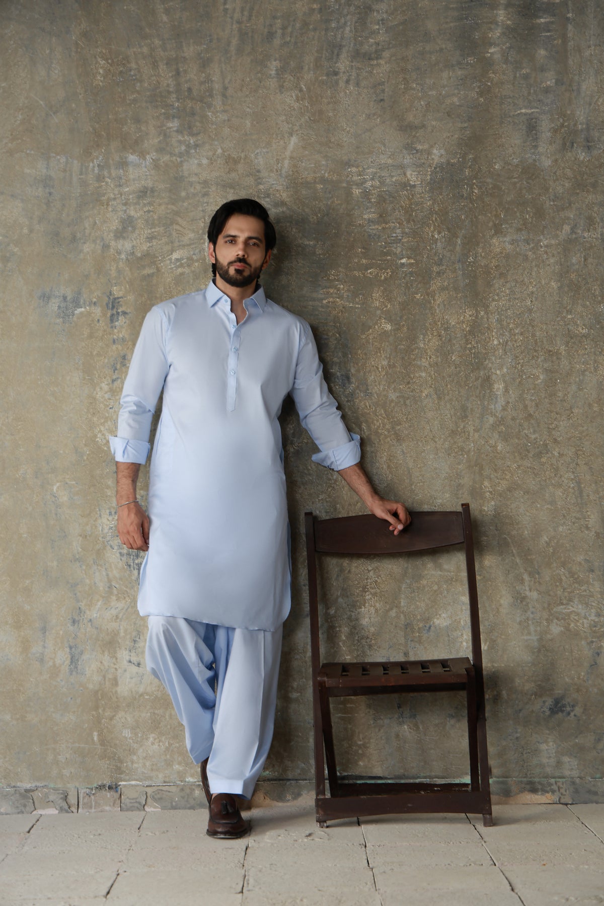 SKYBLUE 100% COTTON FABRIC SHALWAR QAMEEZ