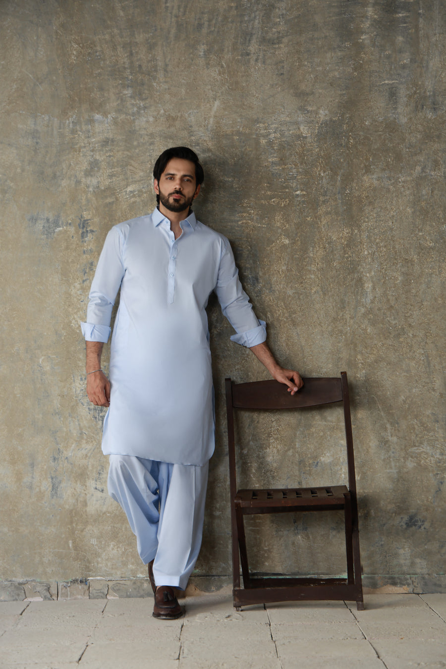 SKYBLUE 100% COTTON FABRIC SHALWAR QAMEEZ
