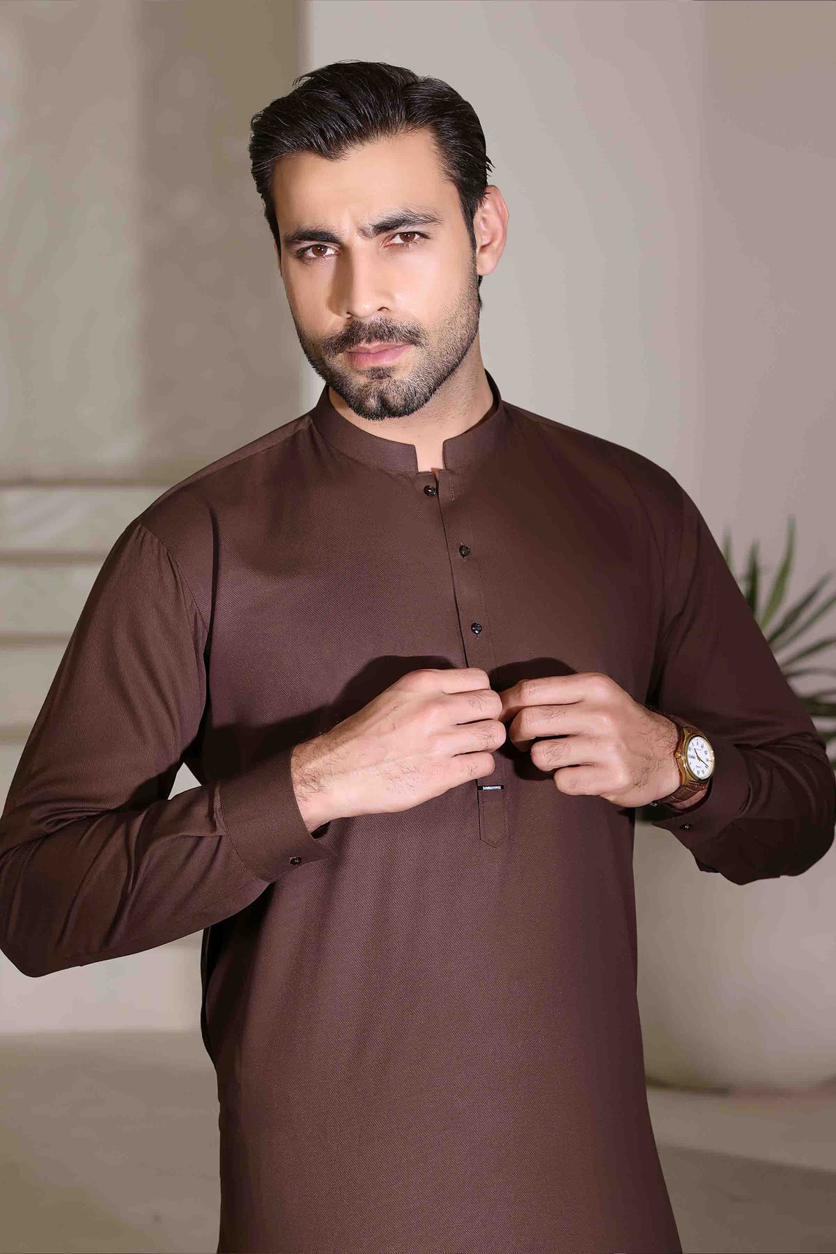 Premium Kurta Shalwar DARK BROWN 26007