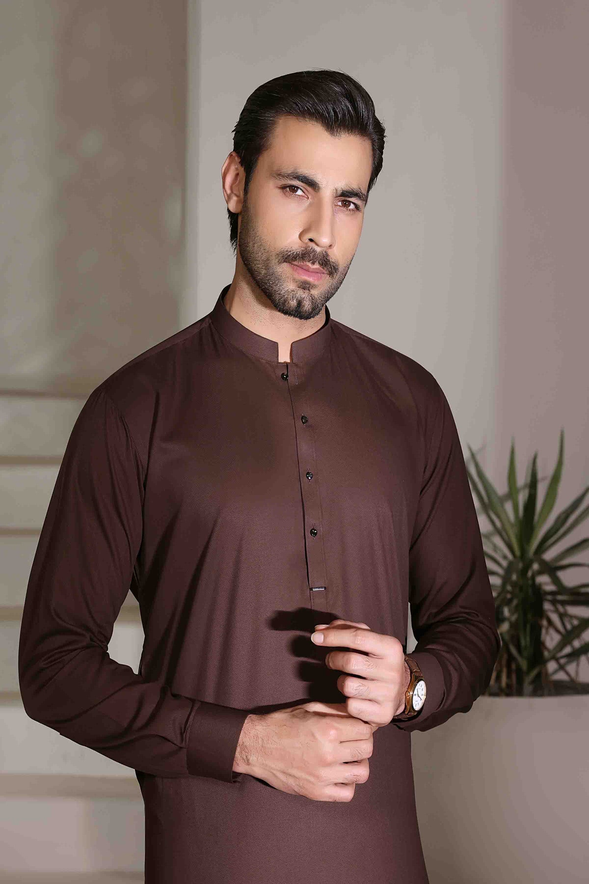 Premium Kurta Shalwar DARK BROWN 26007