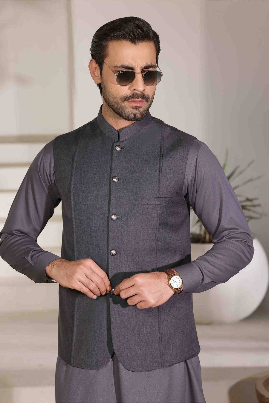 WAIST COAT RK-DORI CHARCOAL