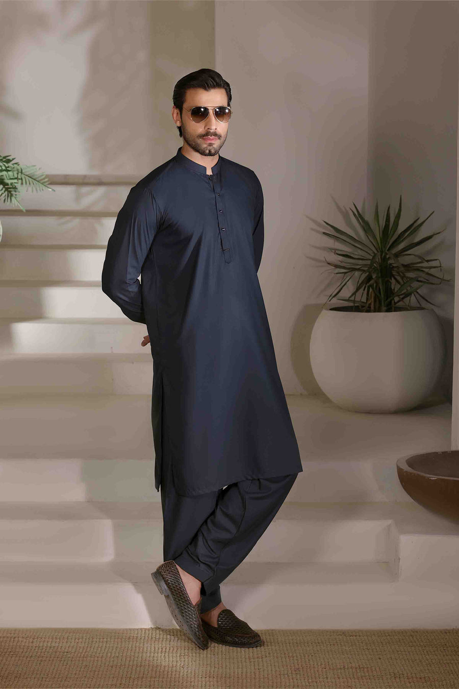 Premium Self Kurta Shalwar 26007 Teal