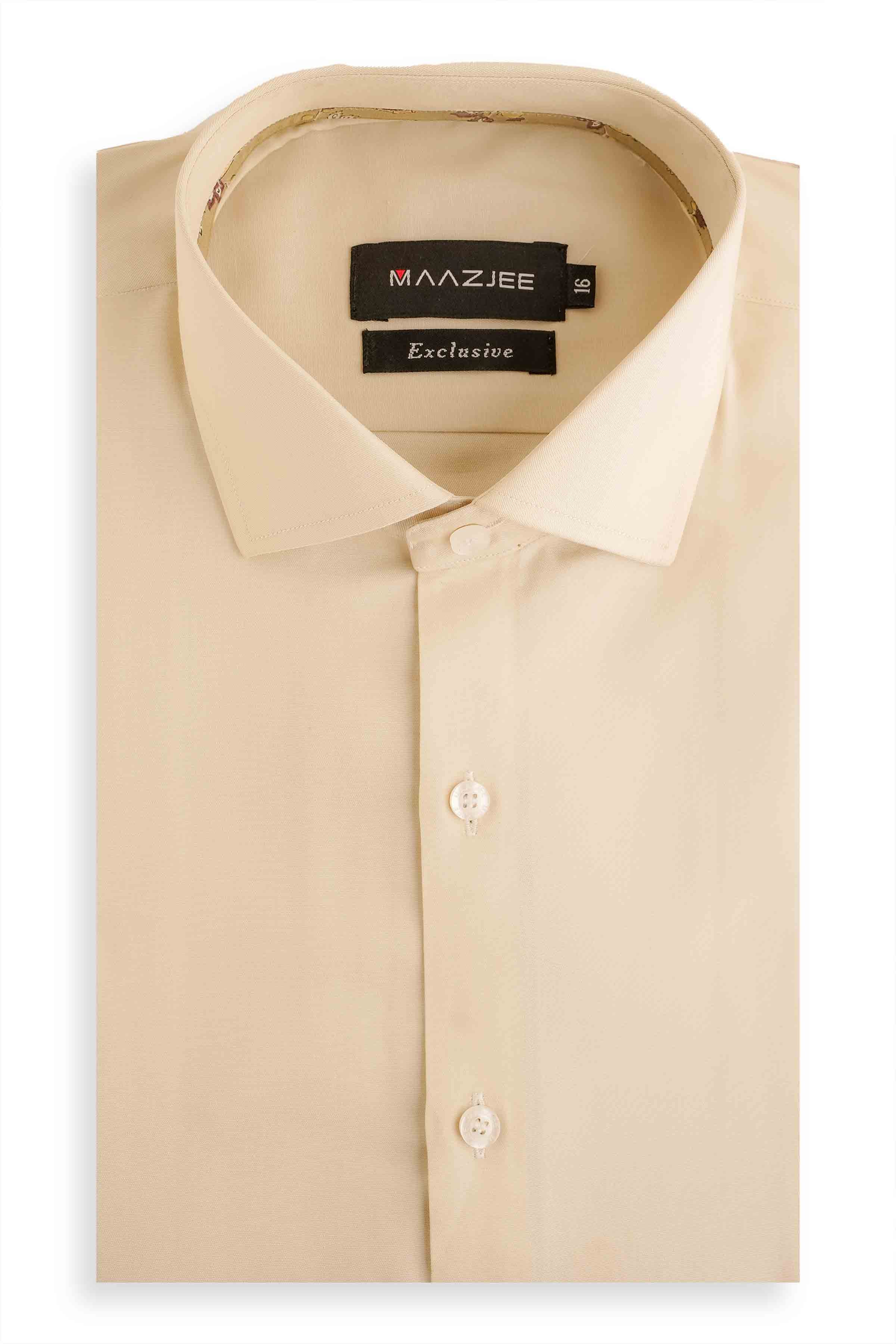 PLAIN SHIRT WITH FLORAL CONTRAST MSTF25-9 FAWN
