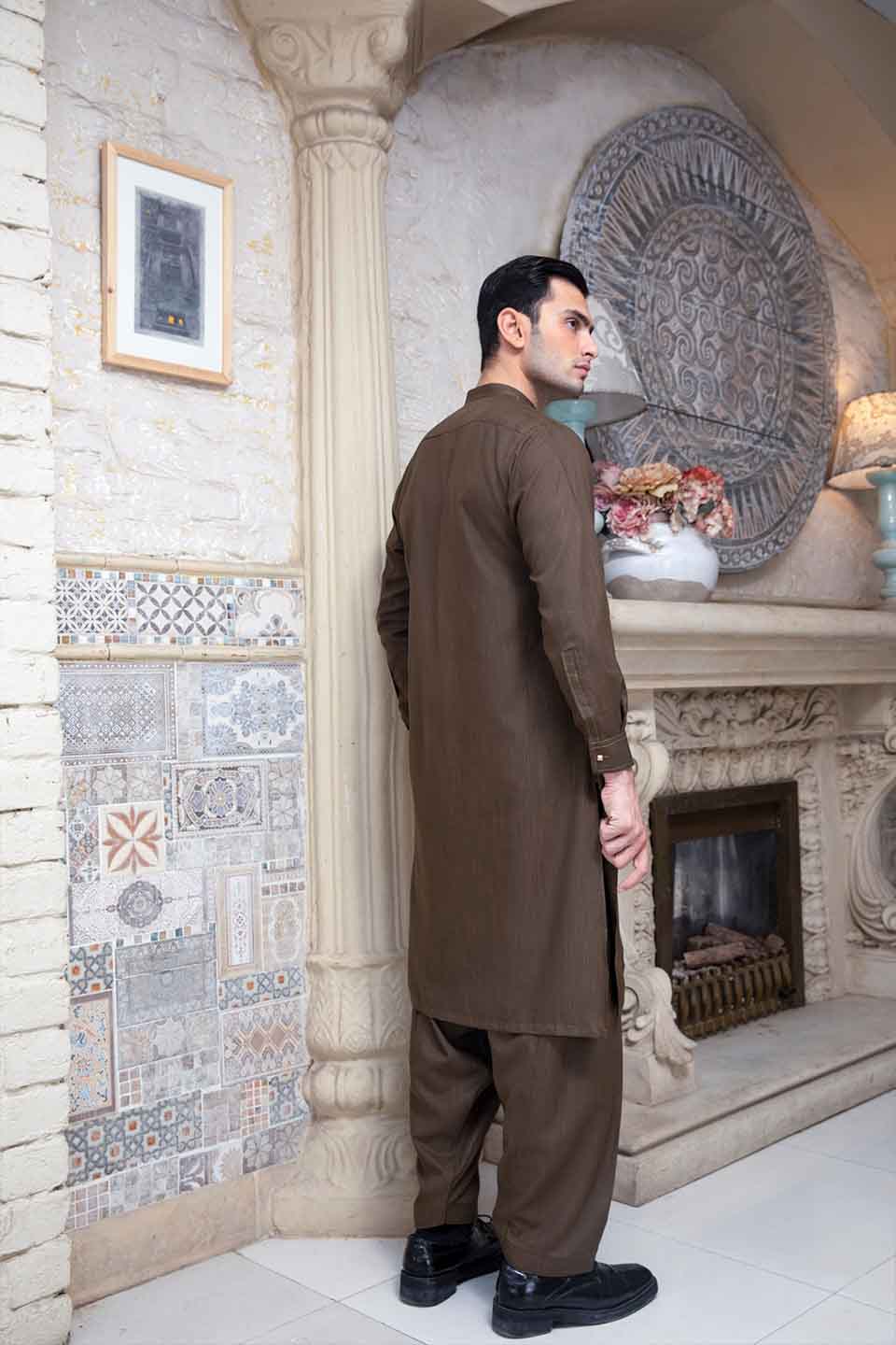 FANCY KURTA SHALWAR BROWN 23836