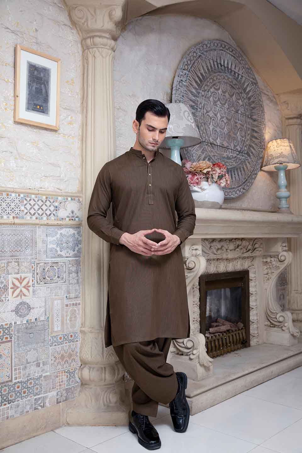 FANCY KURTA SHALWAR BROWN 23836