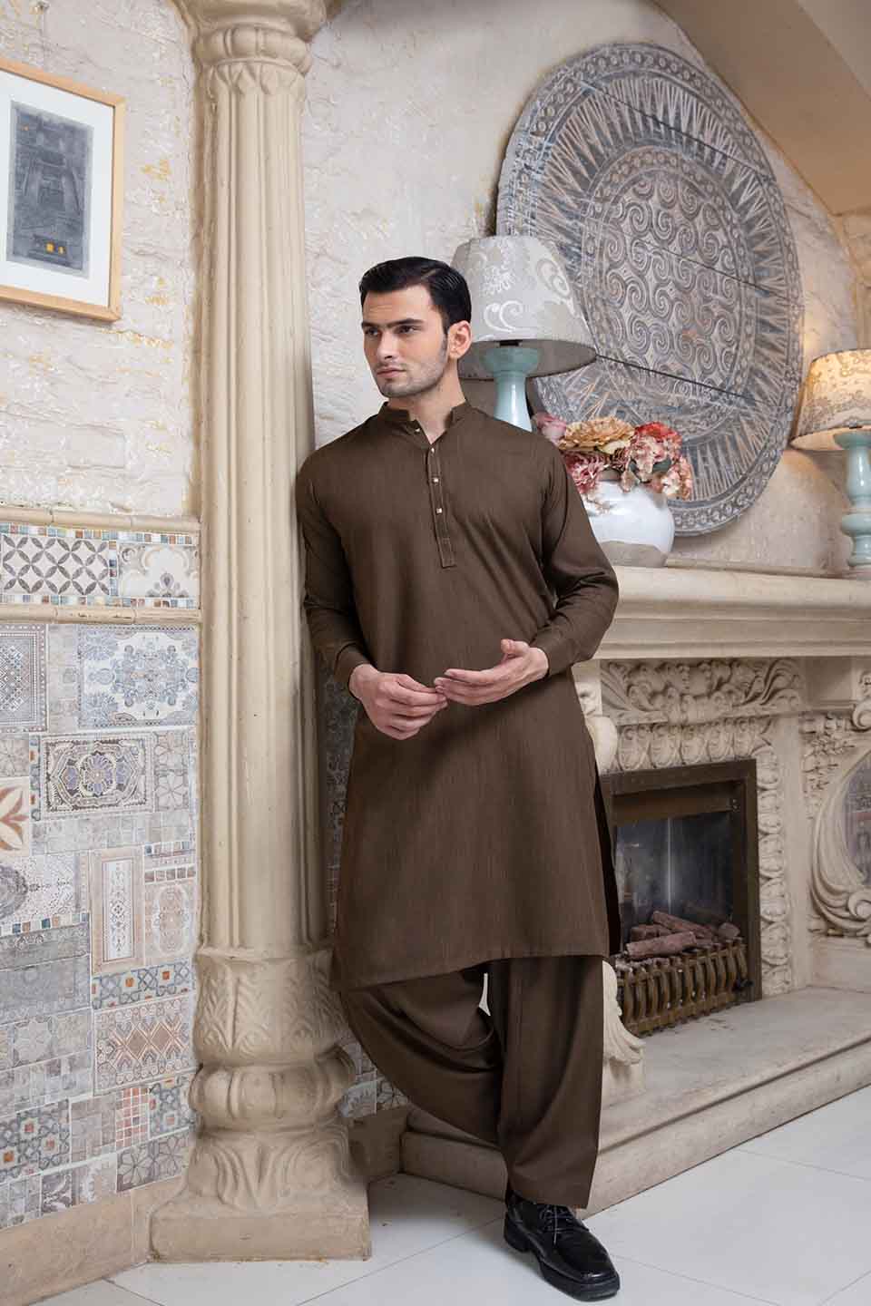 FANCY KURTA SHALWAR BROWN 23836