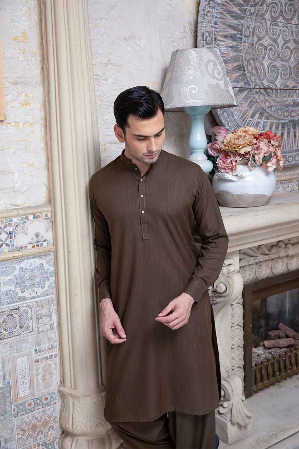 FANCY KURTA SHALWAR BROWN 23836