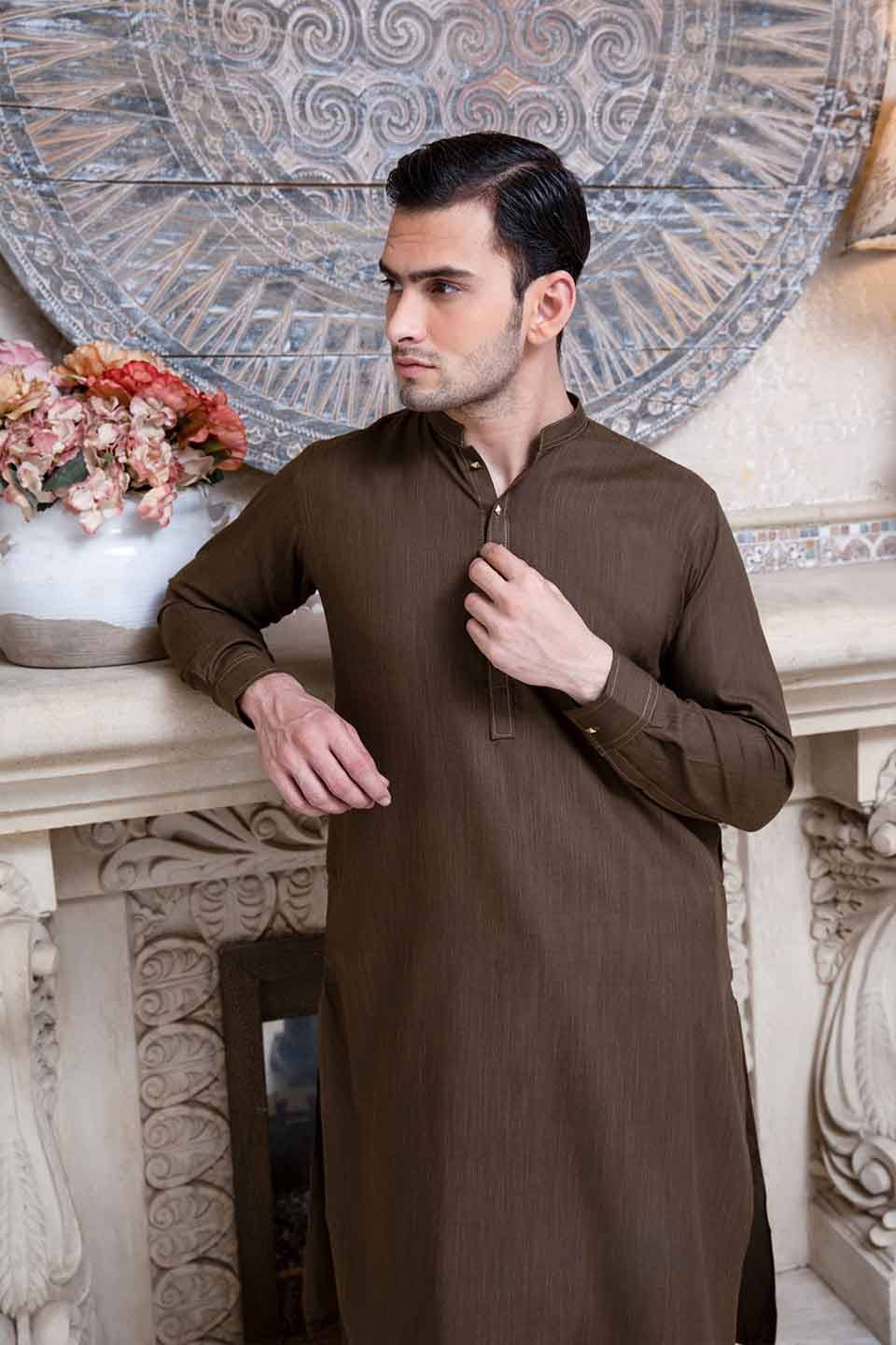 FANCY KURTA SHALWAR BROWN 23836