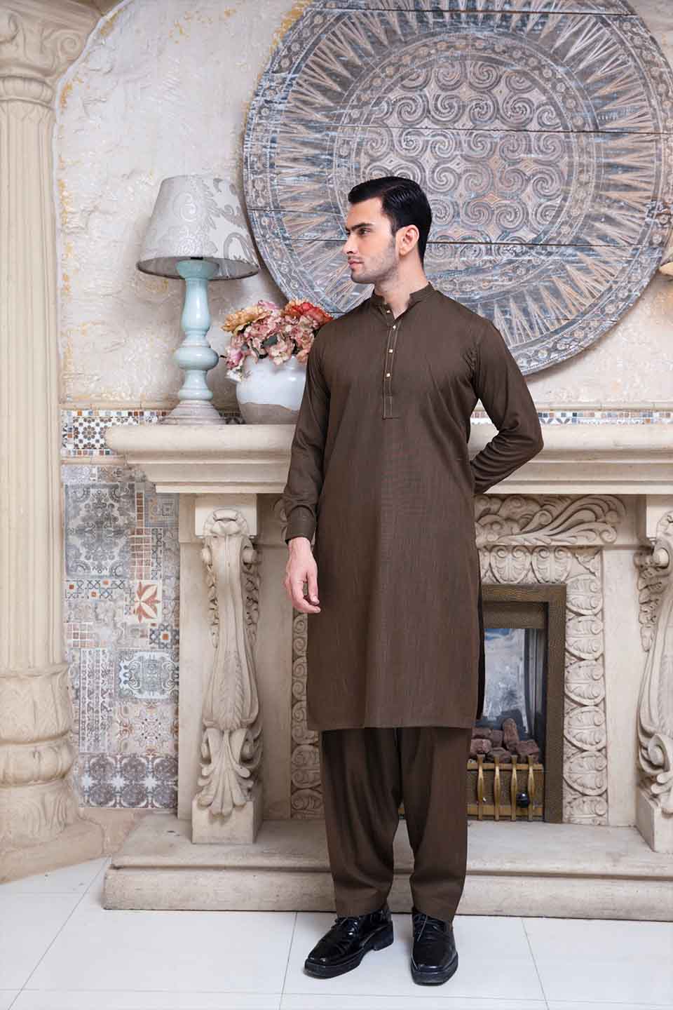 FANCY KURTA SHALWAR BROWN 23836