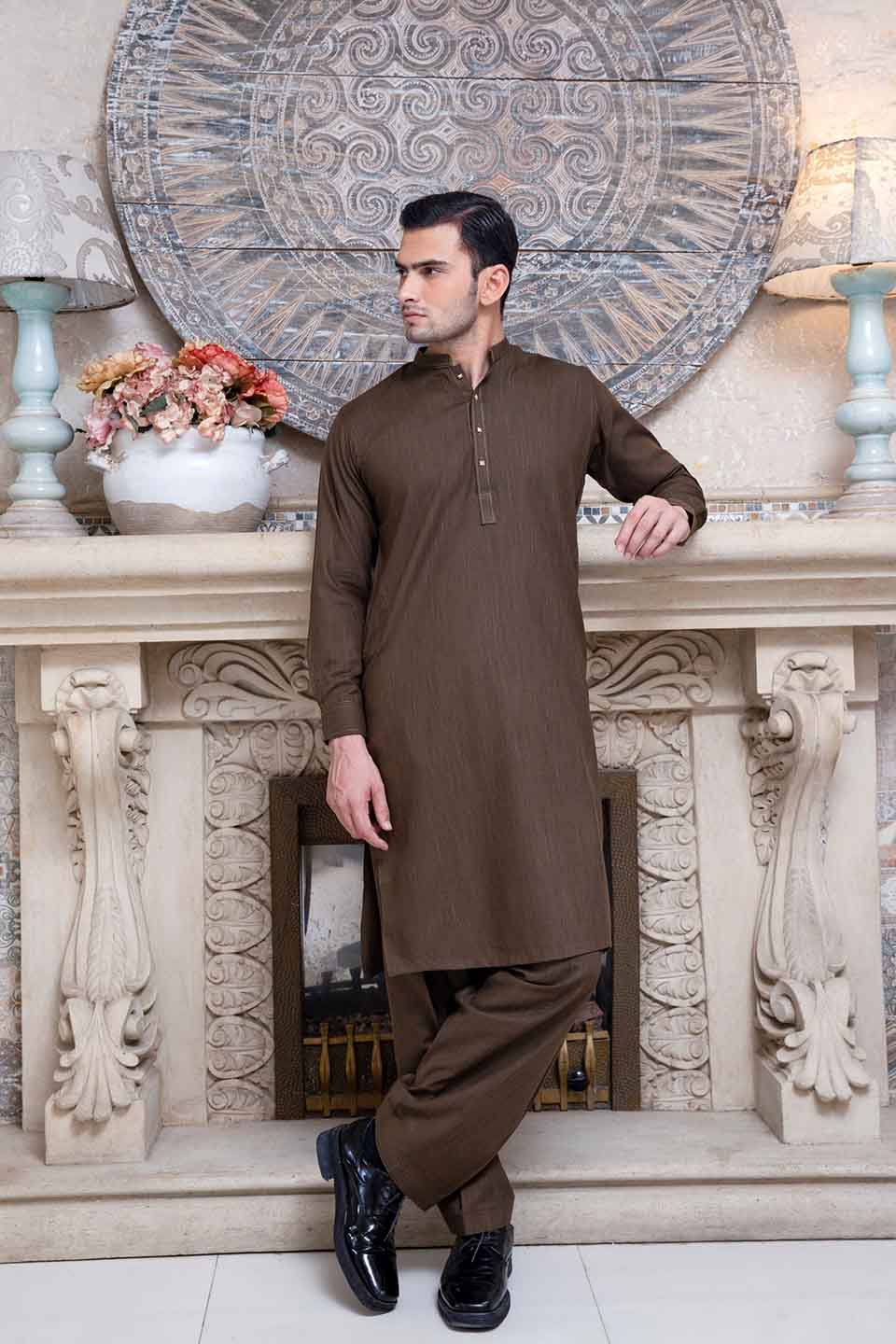 FANCY KURTA SHALWAR BROWN 23836