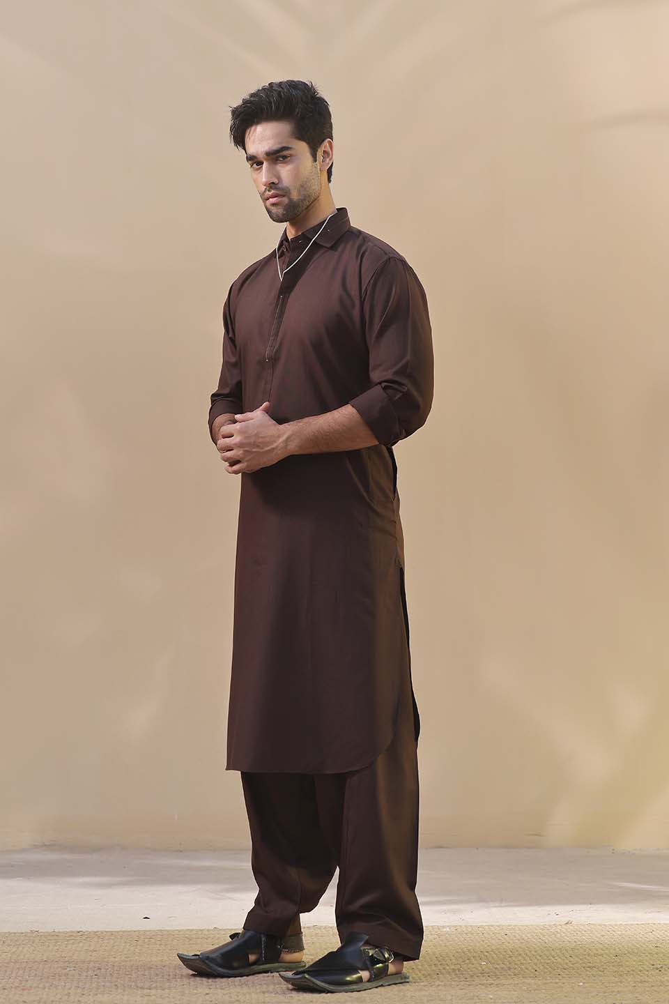 FANCY KURTA SHALWAR BROWN 23838