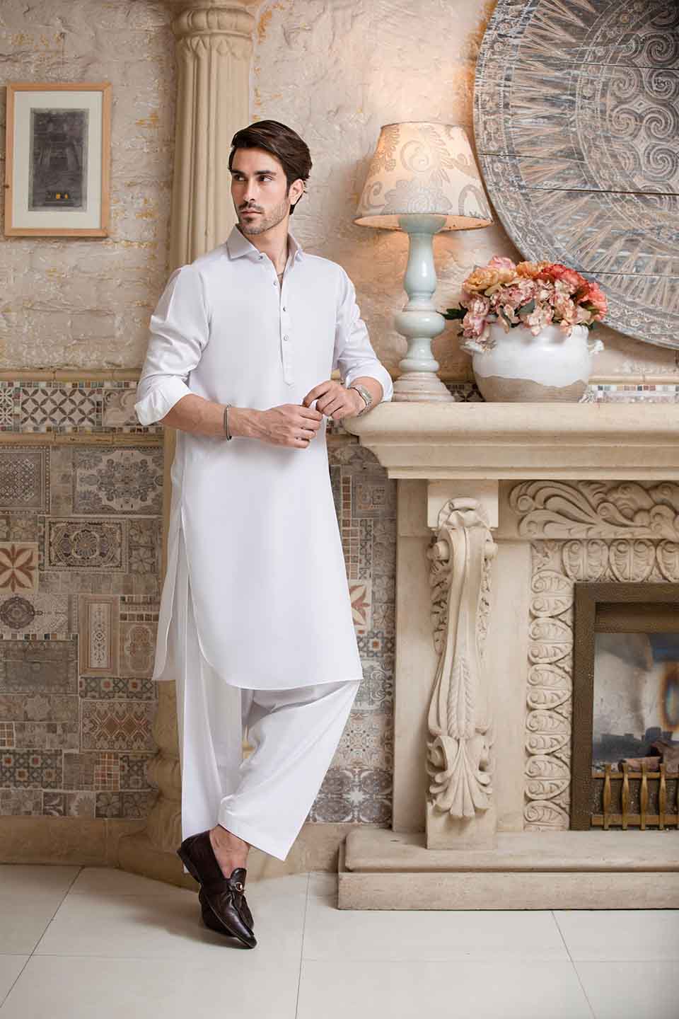 FANCY KURTA SHALWAR PEARL WHITE 23843