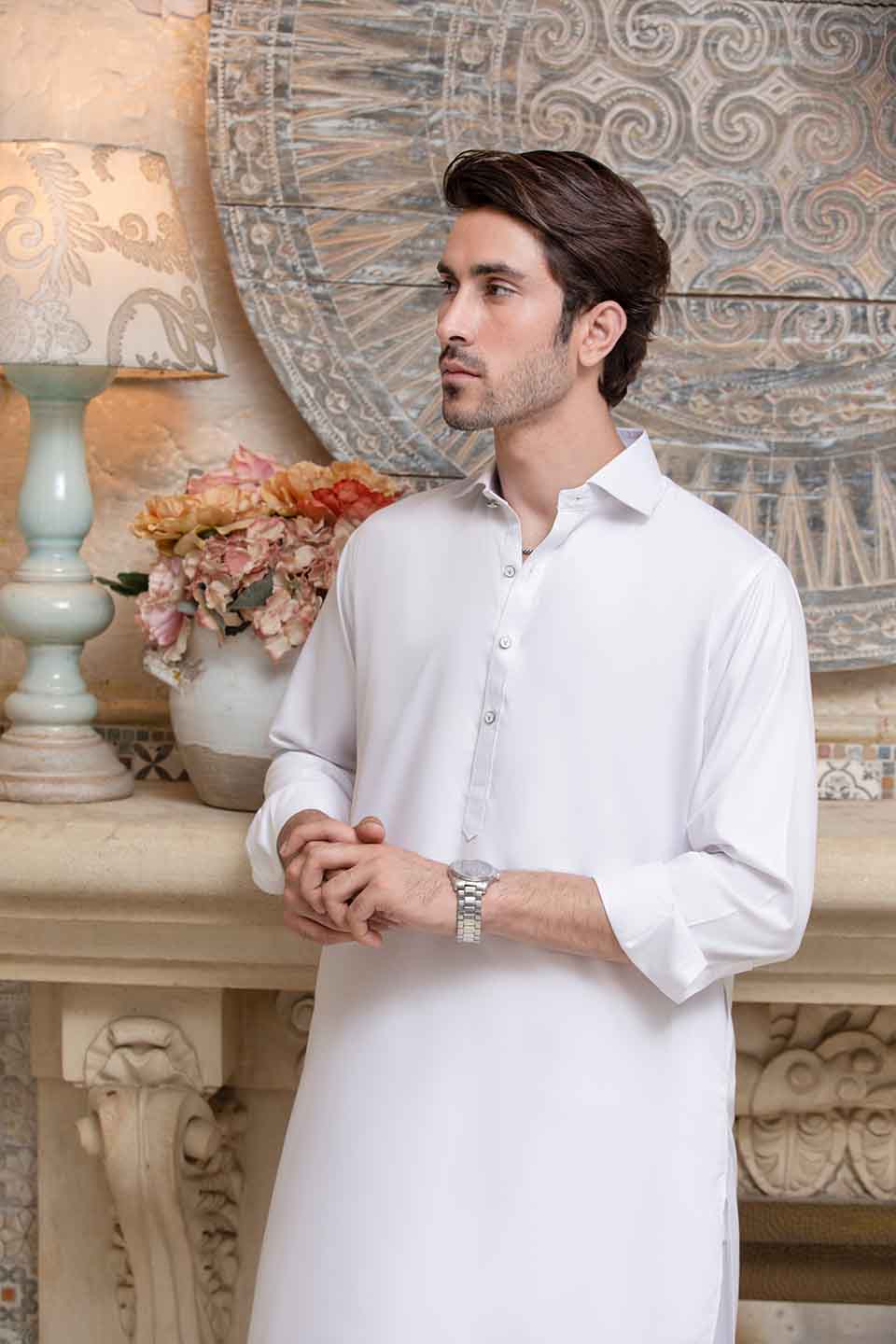 FANCY KURTA SHALWAR PEARL WHITE 23843