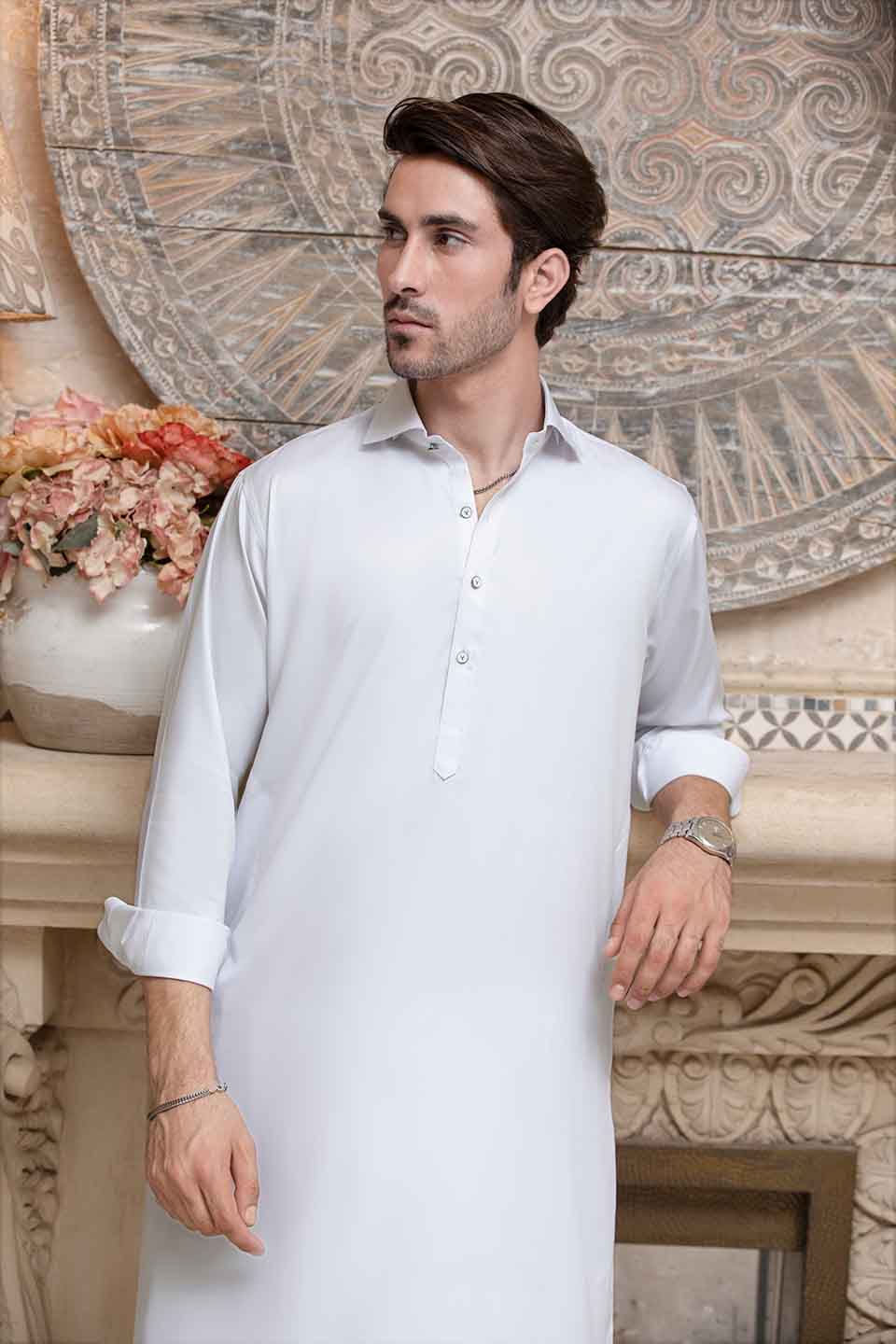 FANCY KURTA SHALWAR PEARL WHITE 23843