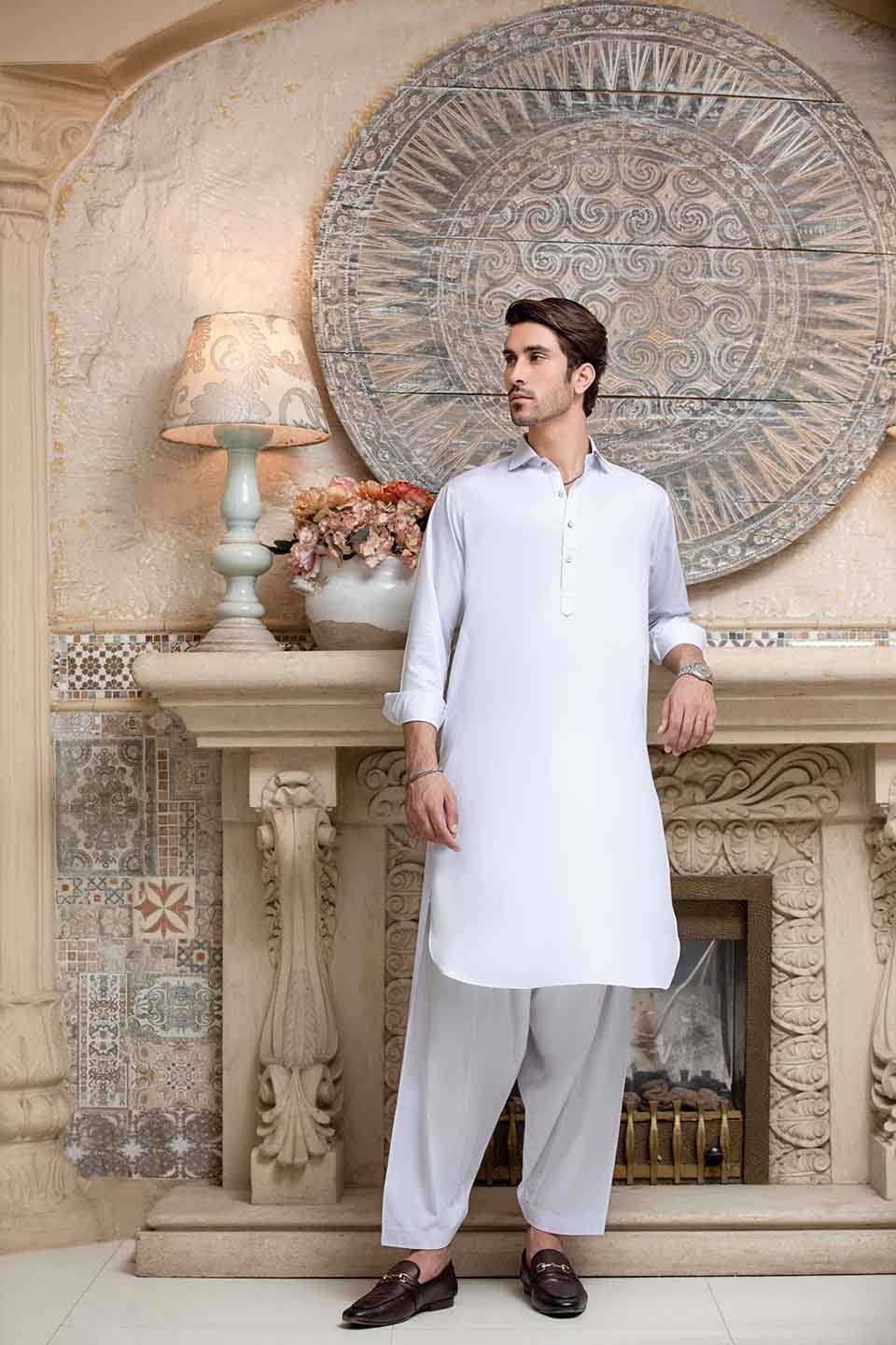 FANCY KURTA SHALWAR WHITE 23843