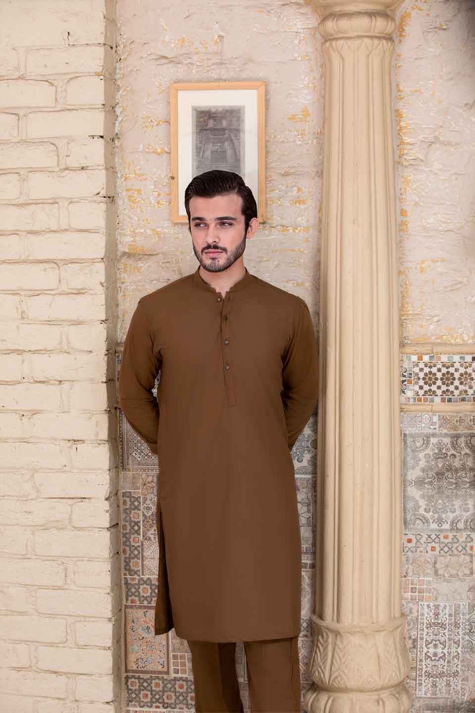 FANCY KURTA PYJAMA CAMEL 23845