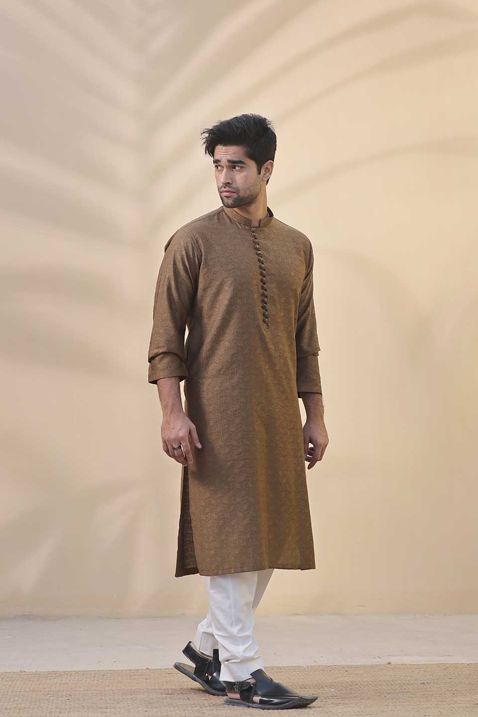 FANCY KURTA BROWN 23905