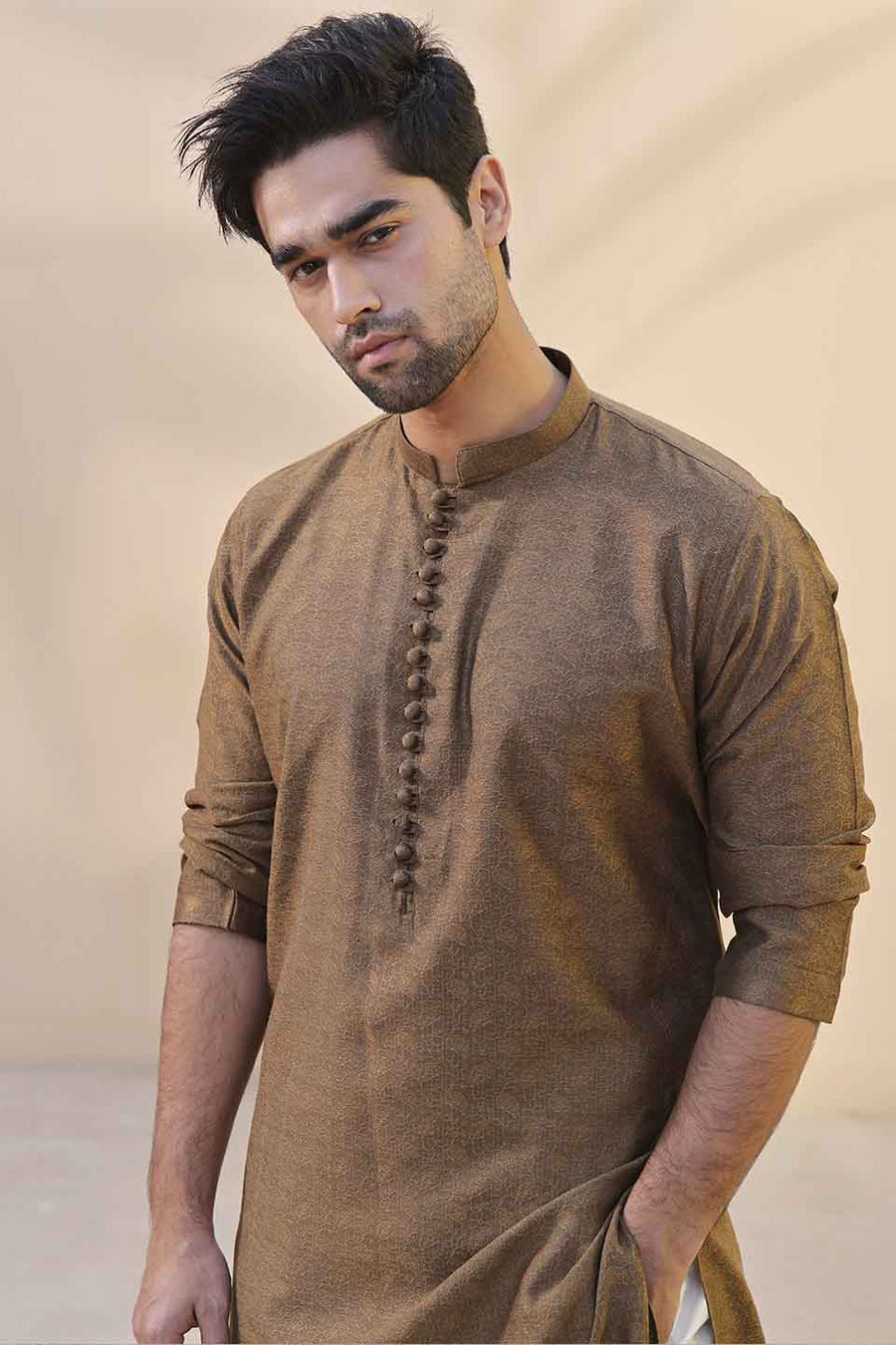 FANCY KURTA BROWN 23905
