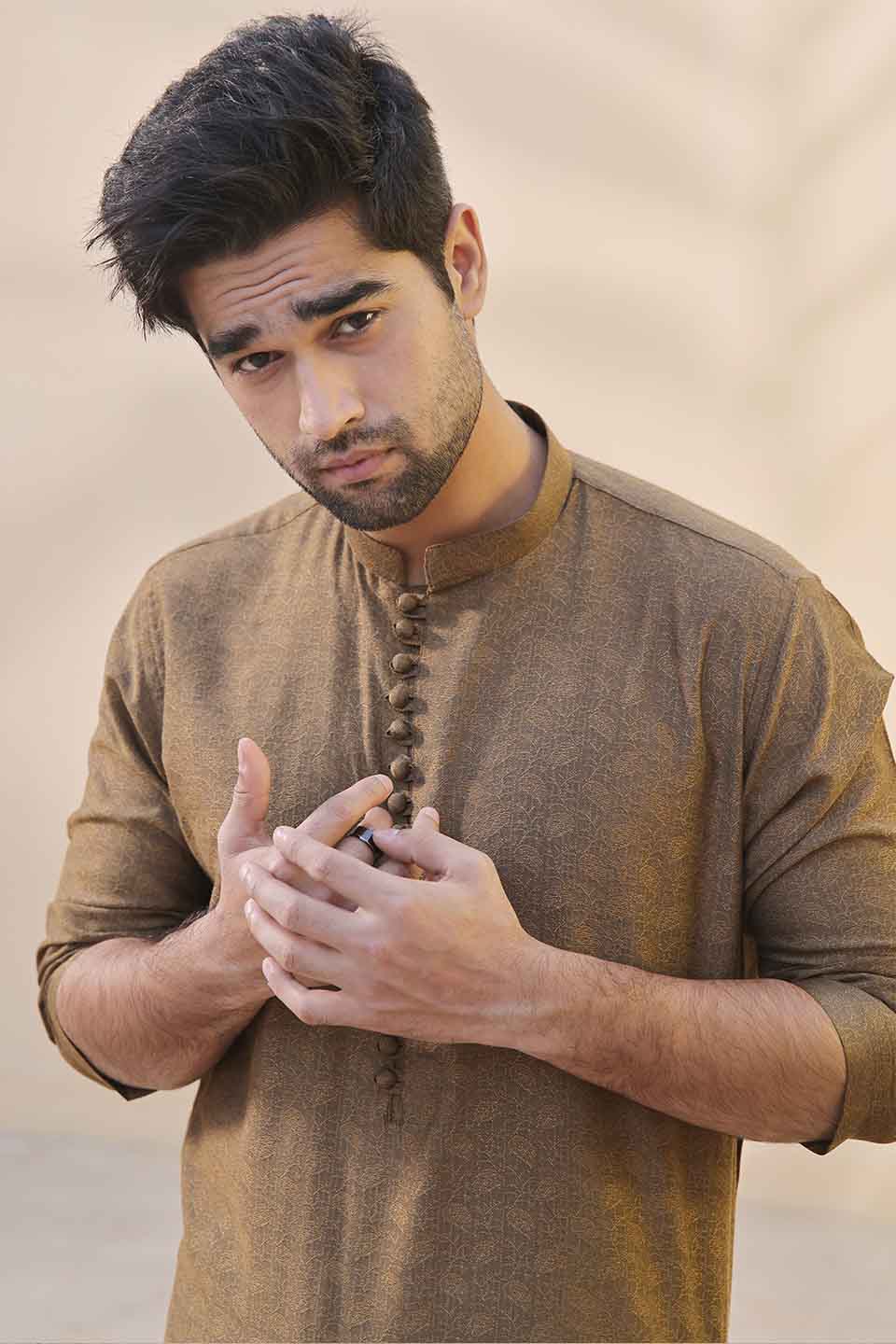 FANCY KURTA BROWN 23905