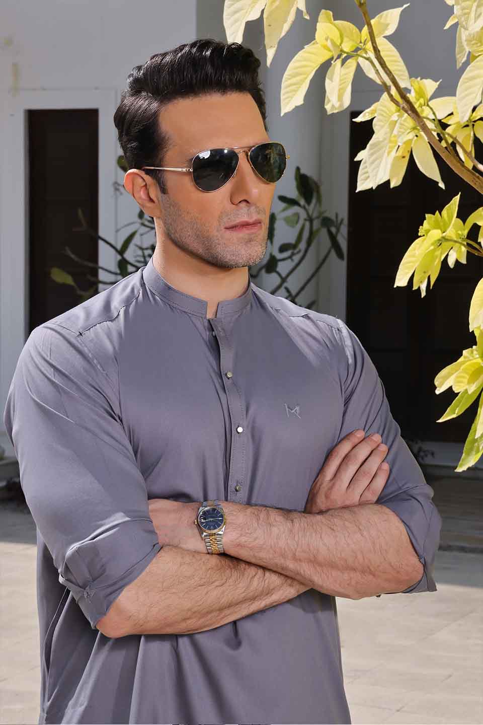 PREMIUM DRAPE FABRIC KURTA SHALWAR 24817 S.GREY