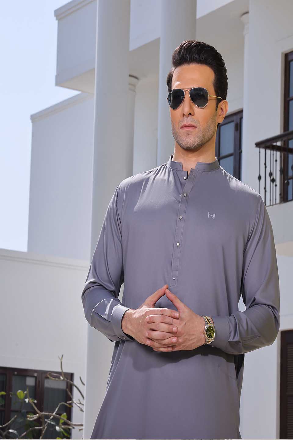 PREMIUM DRAPE FABRIC KURTA SHALWAR 24817 S.GREY