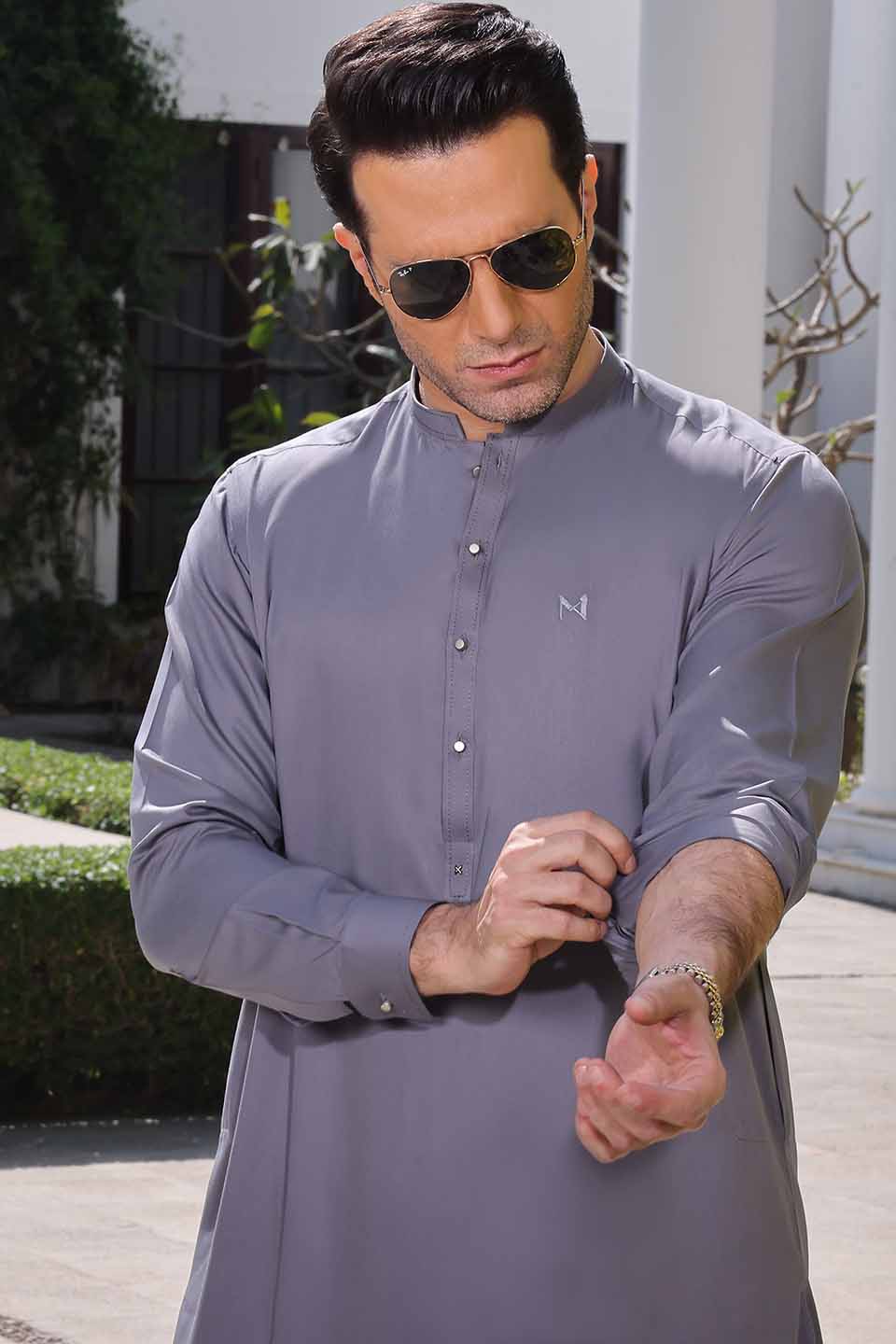 PREMIUM DRAPE FABRIC KURTA SHALWAR 24817 S.GREY