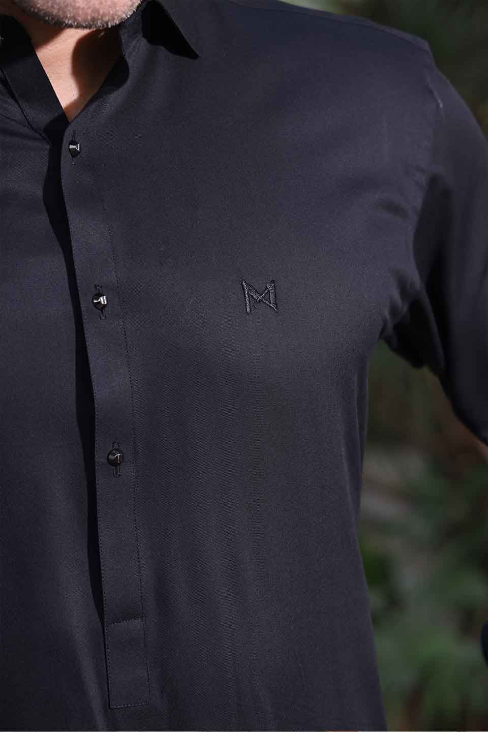 MICRO TWIL FABRIC KURTA SHALWAR 25013 BLACK