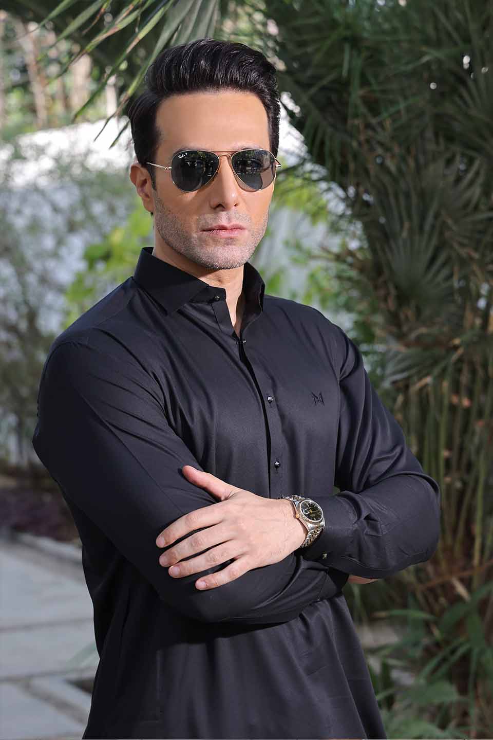 MICRO TWIL FABRIC KURTA SHALWAR 25013 BLACK