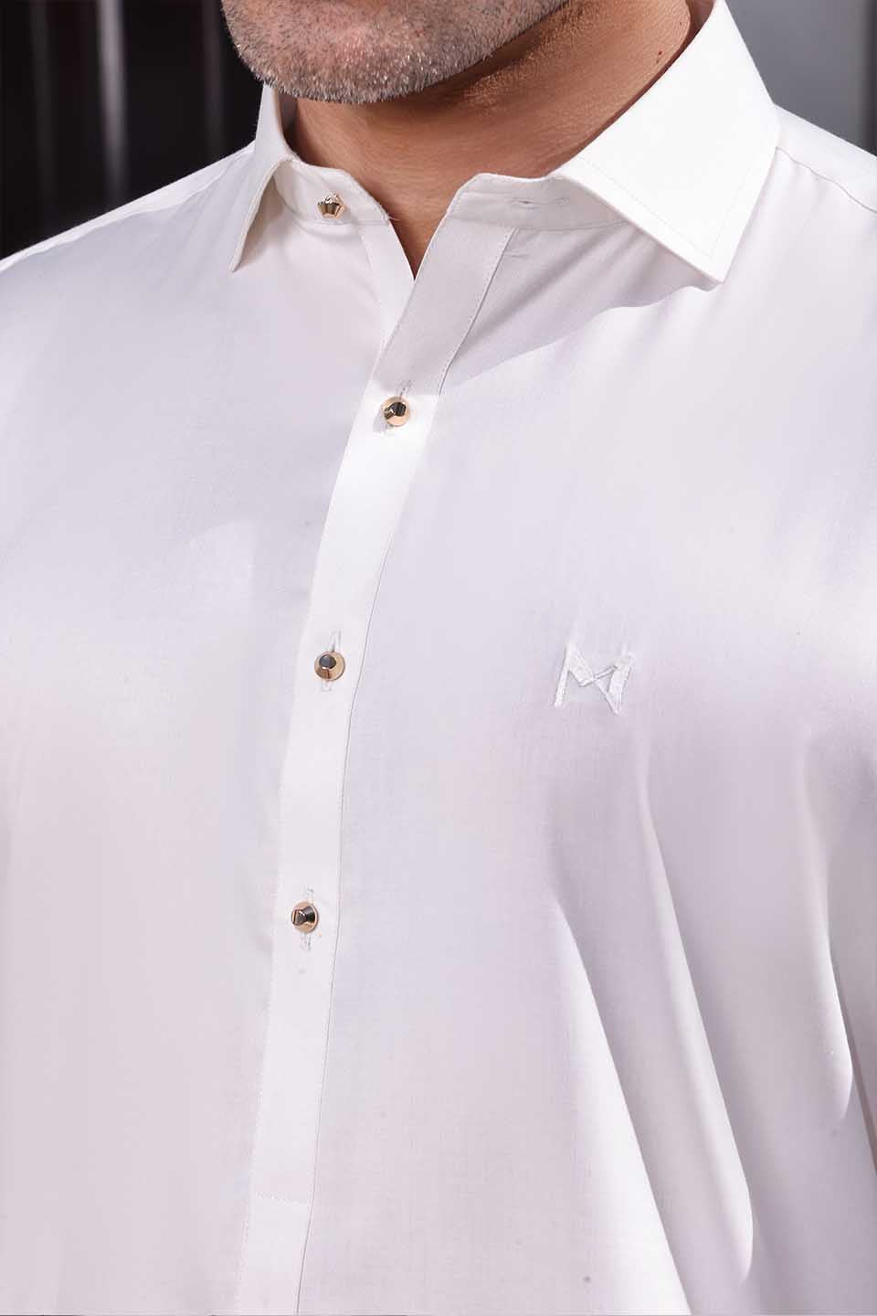 FOX TWILL FABRIC KURTA SHALWAR 24814 PEARL WHITE