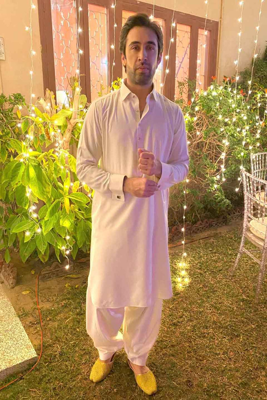 ORIGINAL 10 POUND BOSKI KURTA SHALWAR WHITE