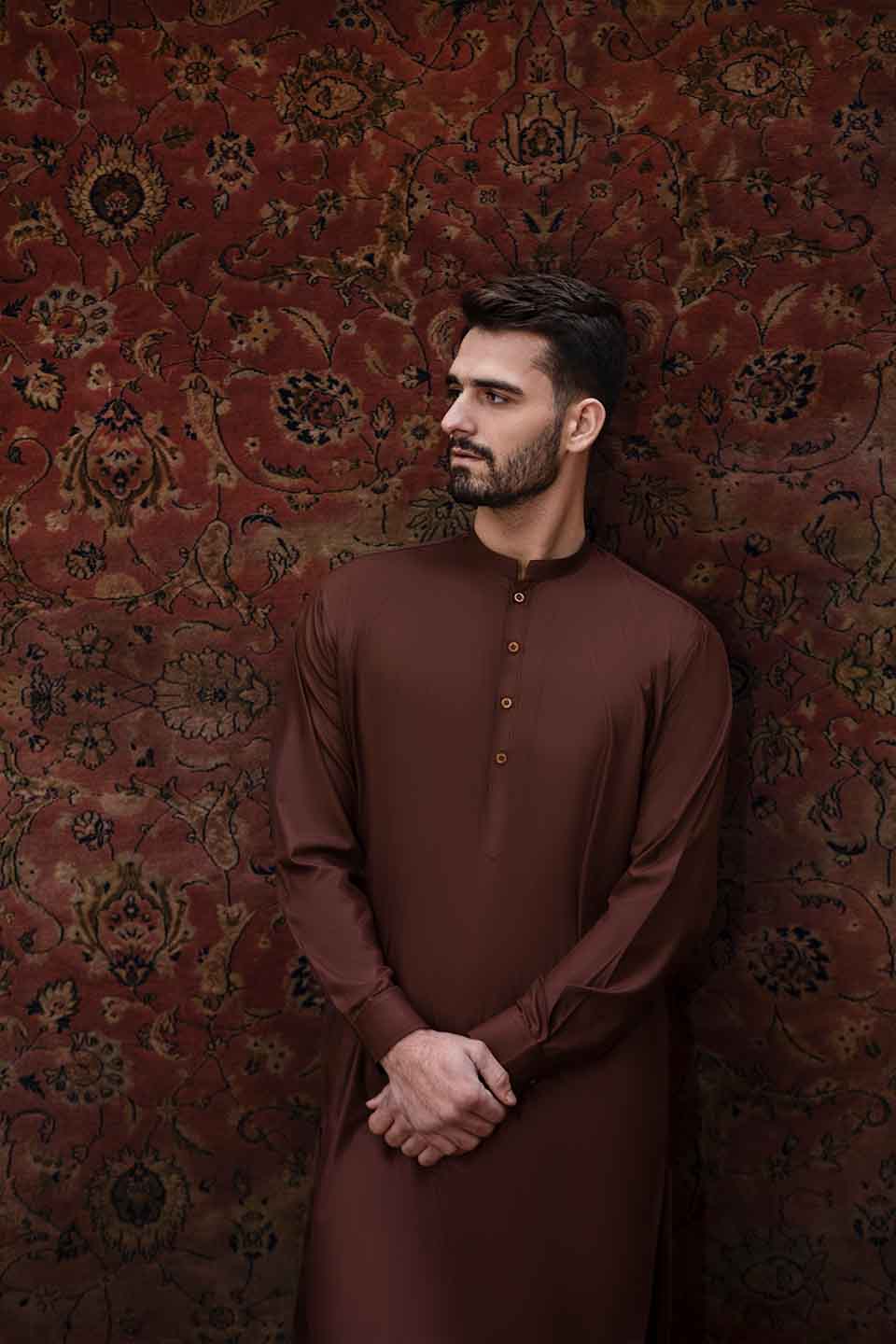 FANCY KURTA SHALWAR BROWN 24805