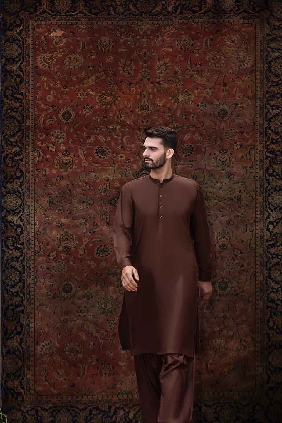 FANCY KURTA SHALWAR BROWN 24805