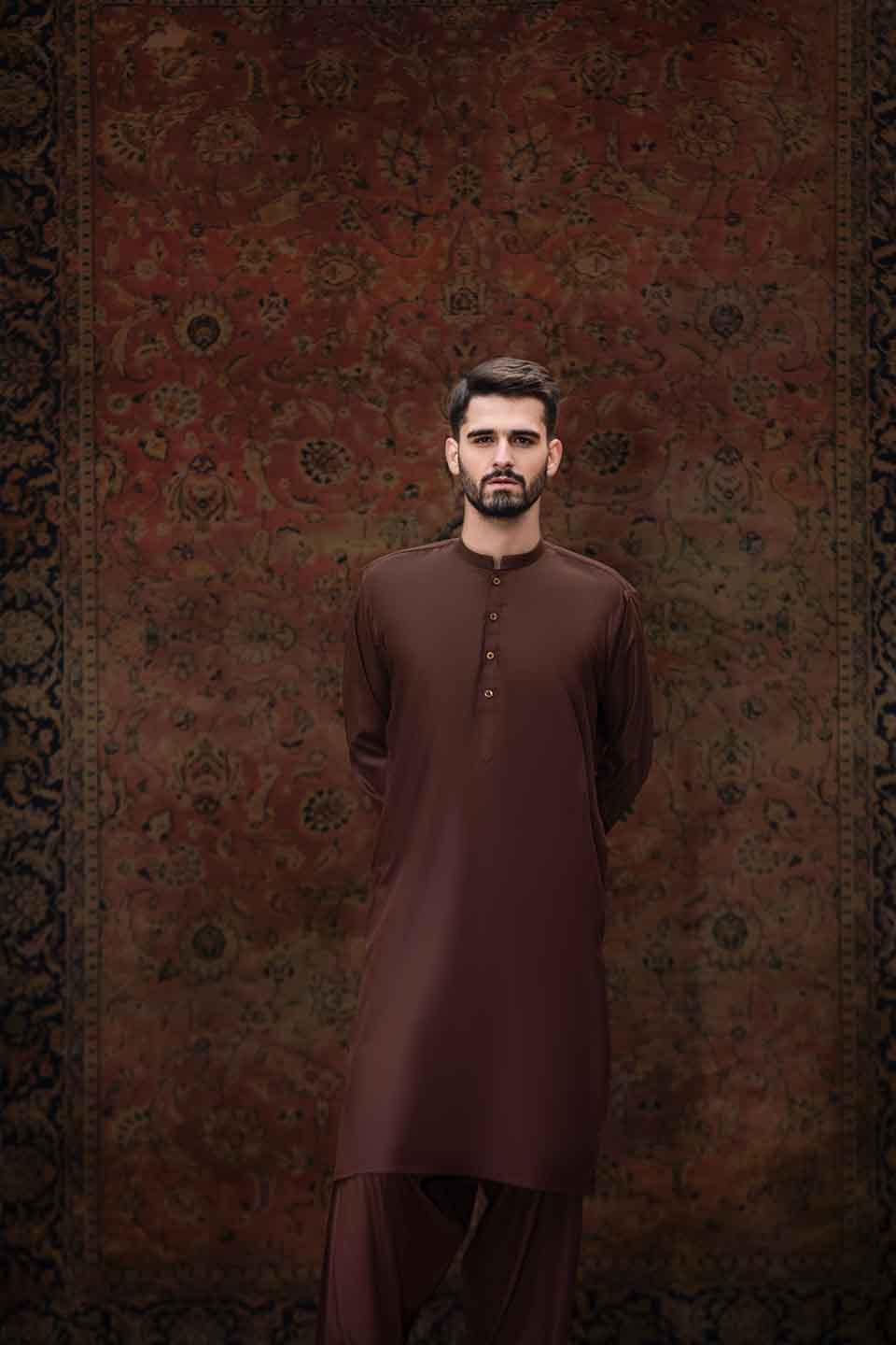 FANCY KURTA SHALWAR BROWN 24805