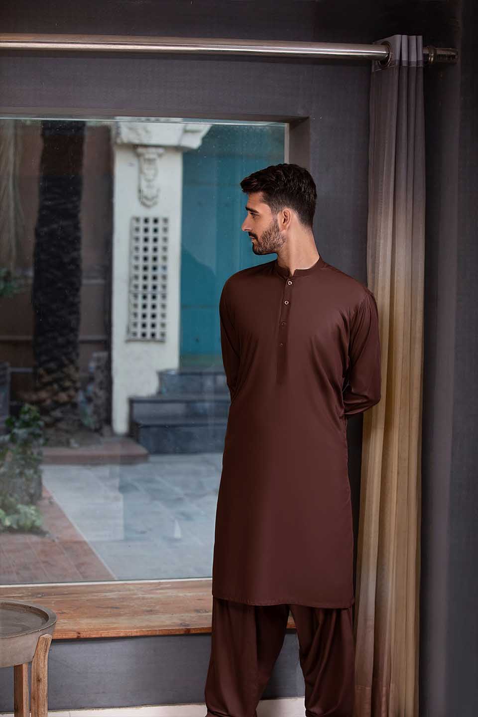 FANCY KURTA SHALWAR D.BROWN 24805