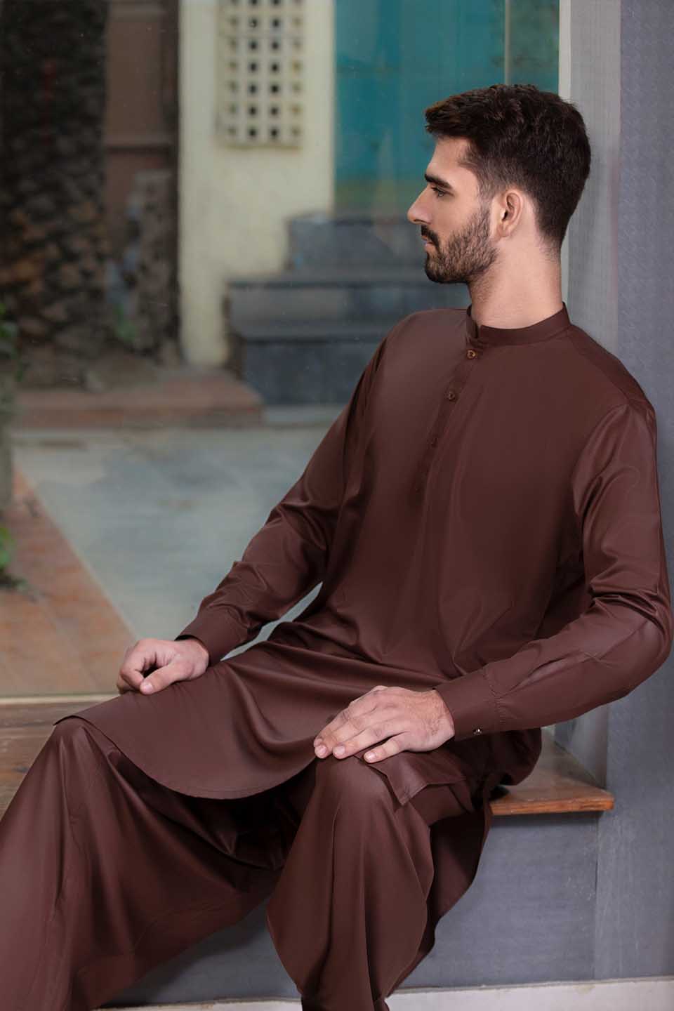 FANCY KURTA SHALWAR D.BROWN 24805