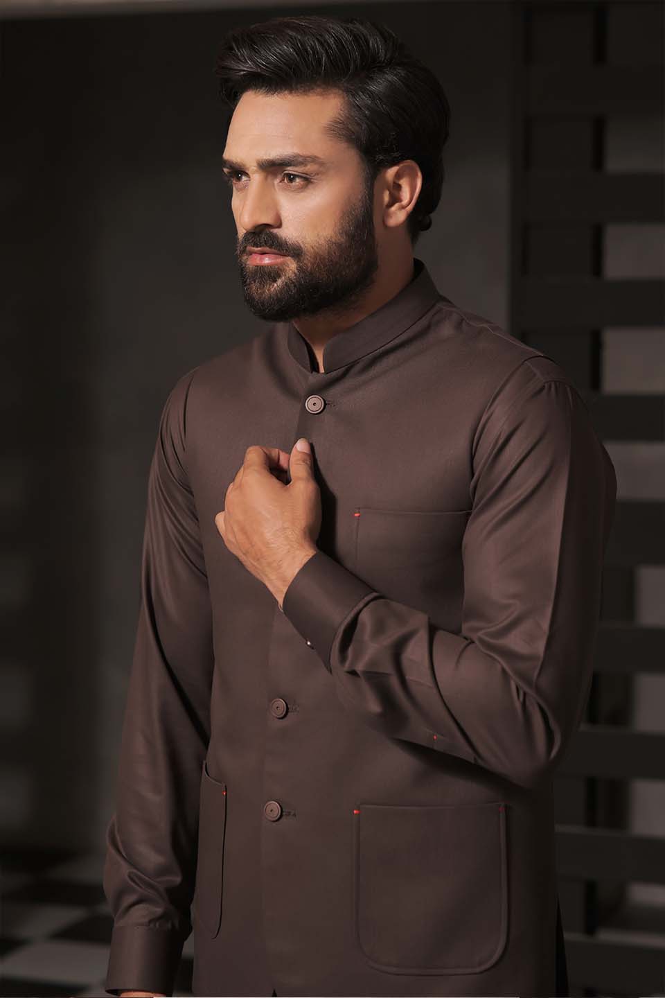 FANCY KURTA SHALWAR BROWN 23854