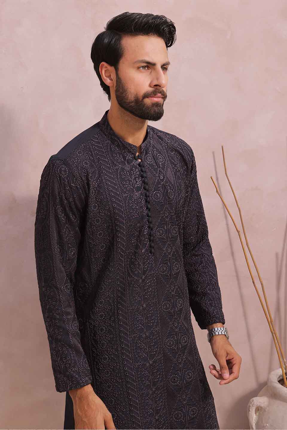 FANCY KURTA PYJAMA 23856 N.BLUE