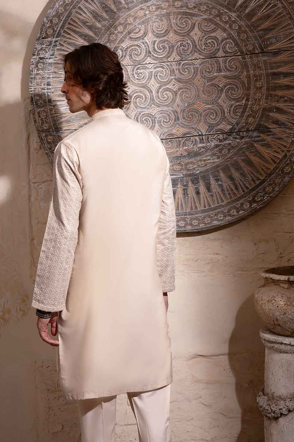 FANCY KURTA PYJAMA  CHAMPAGNE 24845